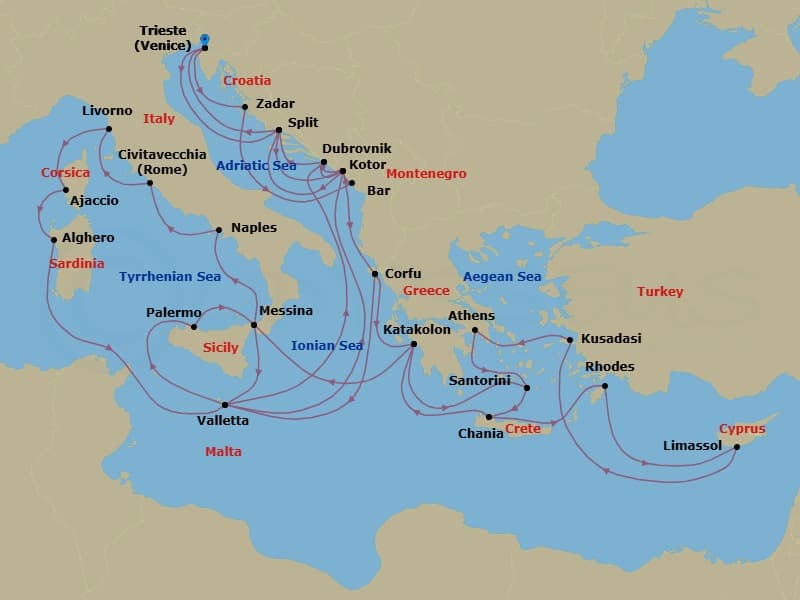 Cruise Itinerary Map