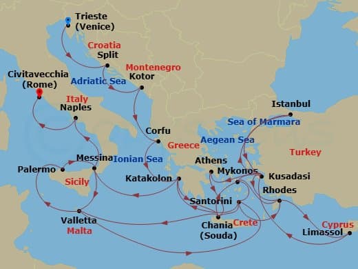 Cruise Itinerary Map