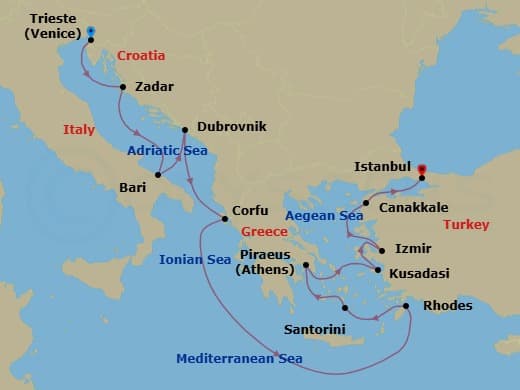 Cruise Itinerary Map