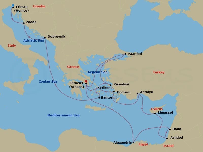 Cruise Itinerary Map