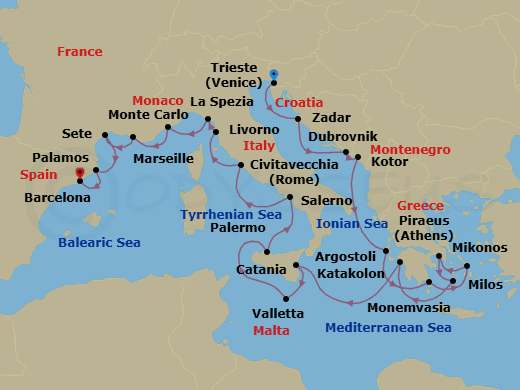 Cruise Itinerary Map