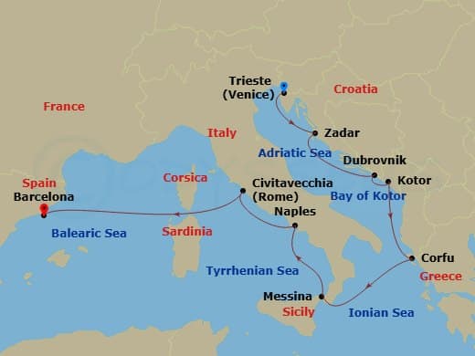 Cruise Itinerary Map