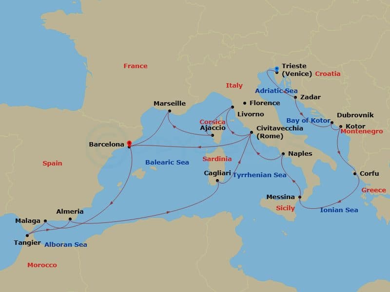 Cruise Itinerary Map