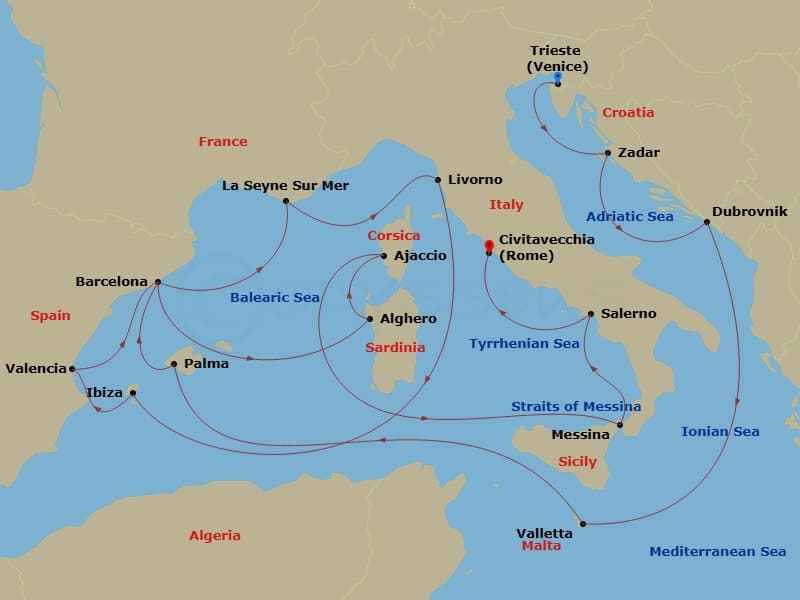 Cruise Itinerary Map