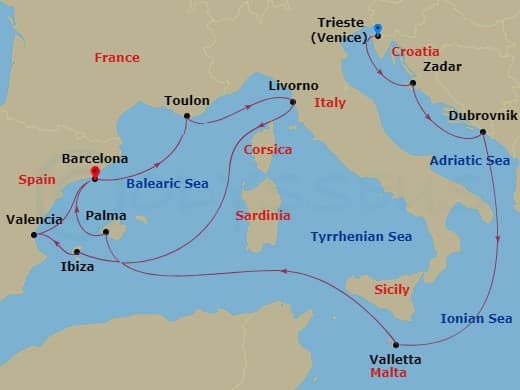Cruise Itinerary Map