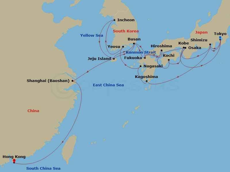 Cruise Itinerary Map