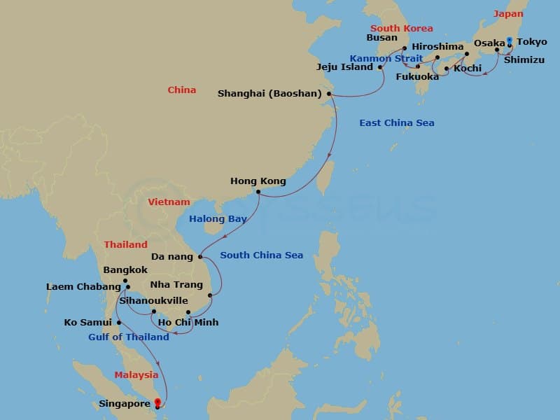 Cruise Itinerary Map
