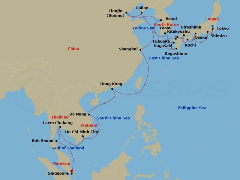 Cruise Itinerary Map
