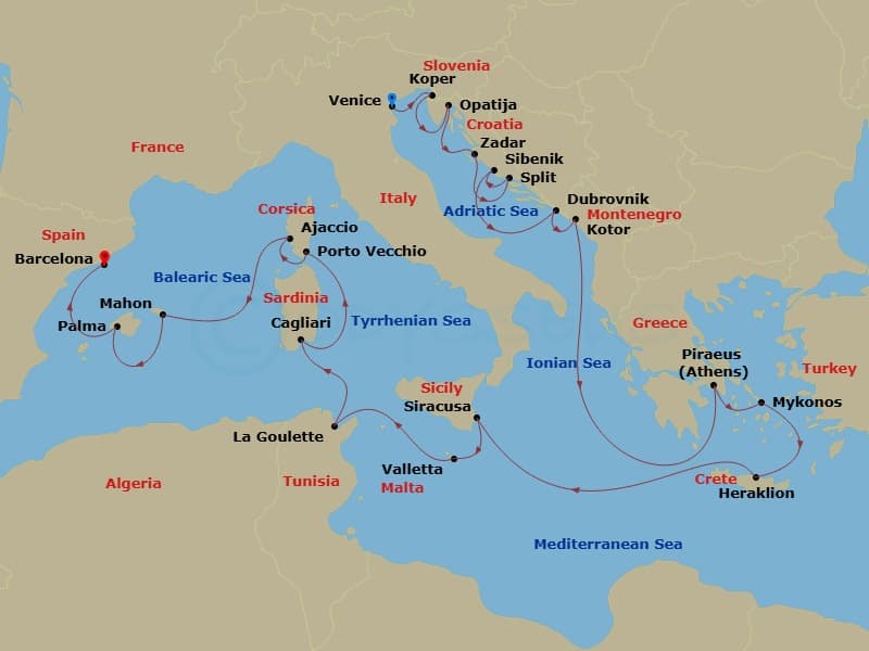 Cruise Itinerary Map