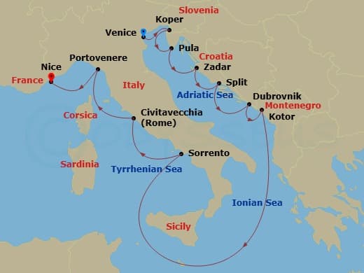 Cruise Itinerary Map