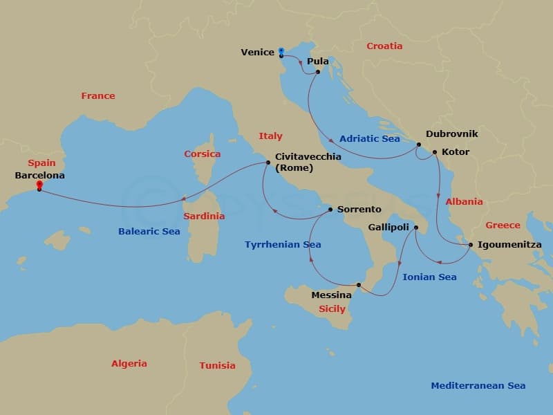 Cruise Itinerary Map