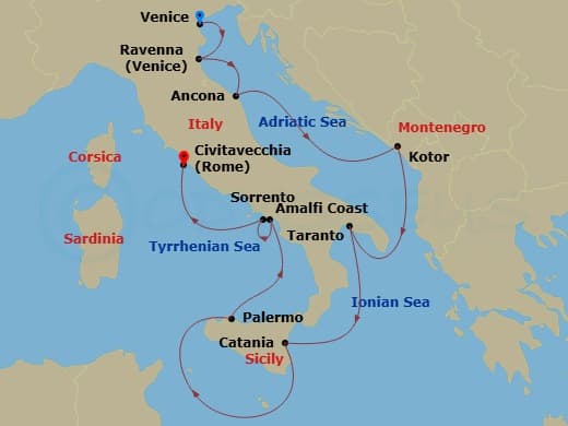 Cruise Itinerary Map