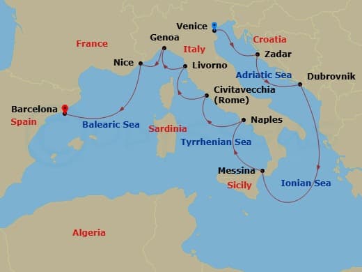 Cruise Itinerary Map
