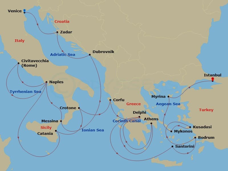 Cruise Itinerary Map