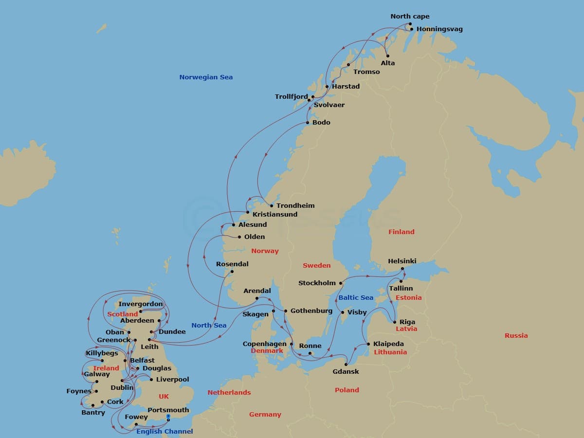 Cruise Itinerary Map