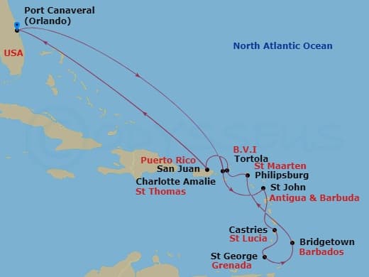 Cruise Itinerary Map