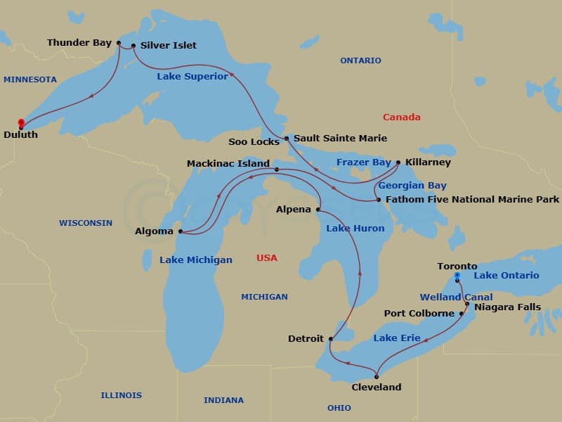 Cruise Itinerary Map
