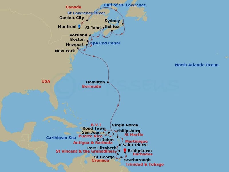 Cruise Itinerary Map