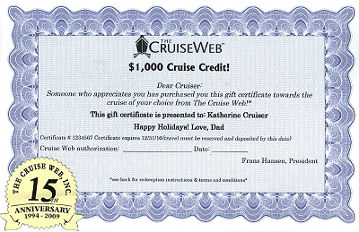 The Cruise Web Launches Gift Certificate Program The Cruise Web Blog