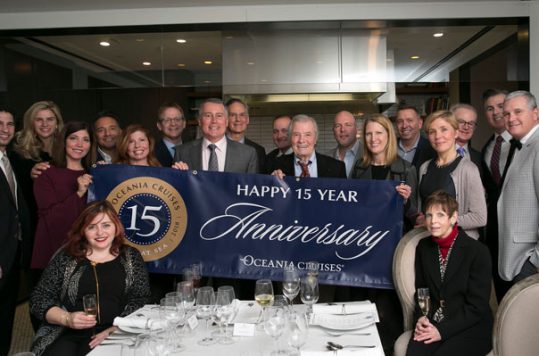 The Cruise Web's Vice President celebrated Oceania Cruises' 15 year anniversary