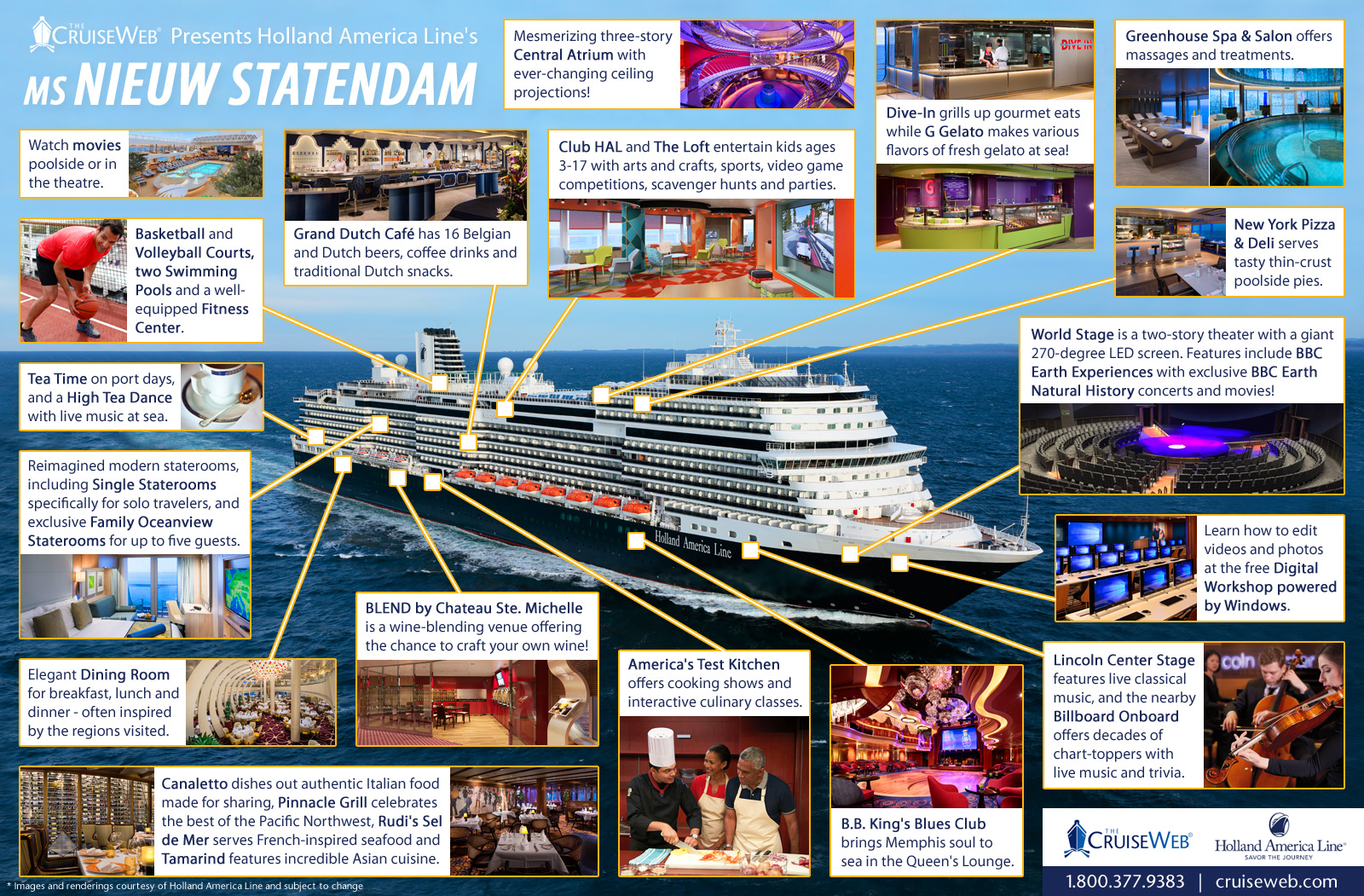 Holland America's ms Nieuw Statendam Cruise Ship, 2024, 2025 and 2026 ms Nieuw Statendam