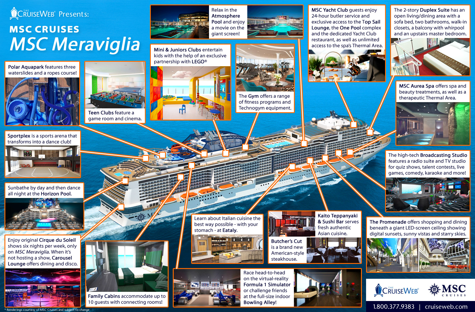 MSC Meraviglia Cruise Ship, 2023, 2024 and 2025 MSC Meraviglia